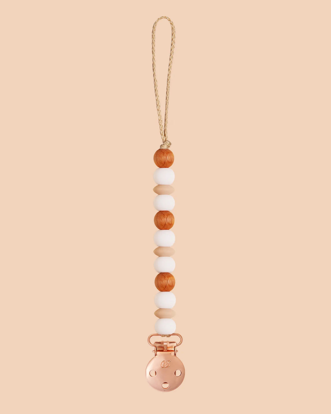 White & Oatmeal Remi Dummy Clip in Rose Gold