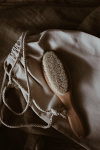 Baby Hair Brush & Cotton Bag